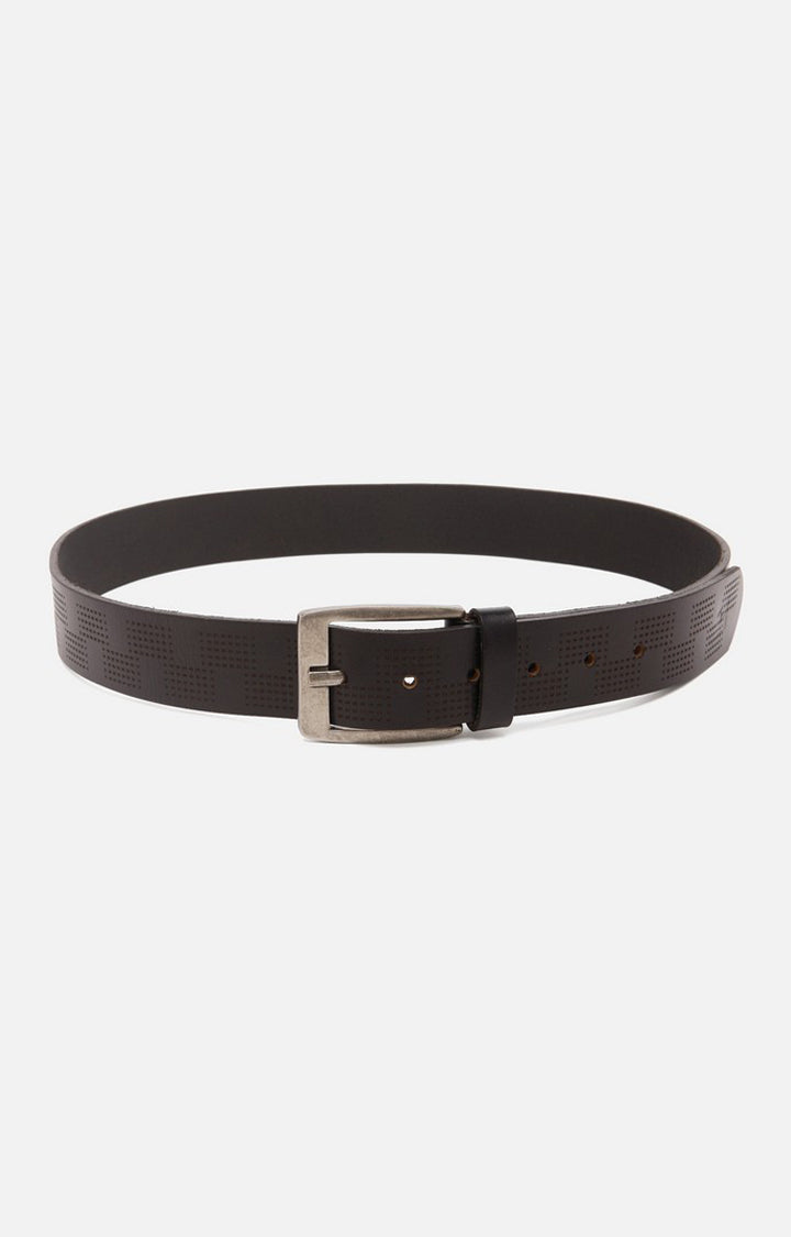 Spykar Men Black Genuine Leather Belt