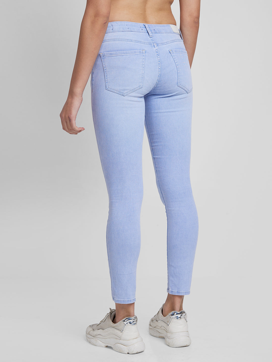 Spykar Women Light Blue Cotton Stretch Slim Fit Regular Length Jeans (Alicia)