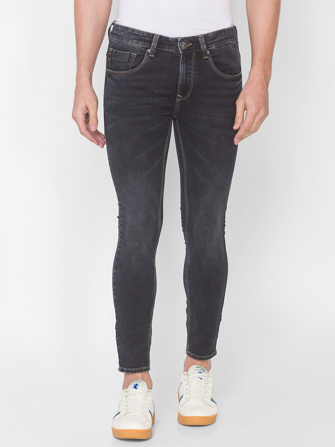 Spykar Black Cotton Men Jeans (Kano)