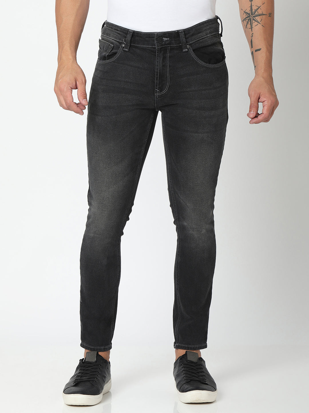 Spykar Men Grey Slim Fit Tapered Length Jeans (Kano)