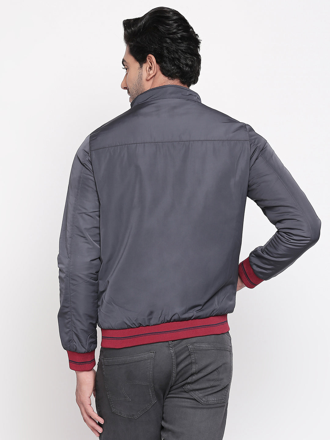 Spykar Grey Polyester Regular Fit Jacket For Men