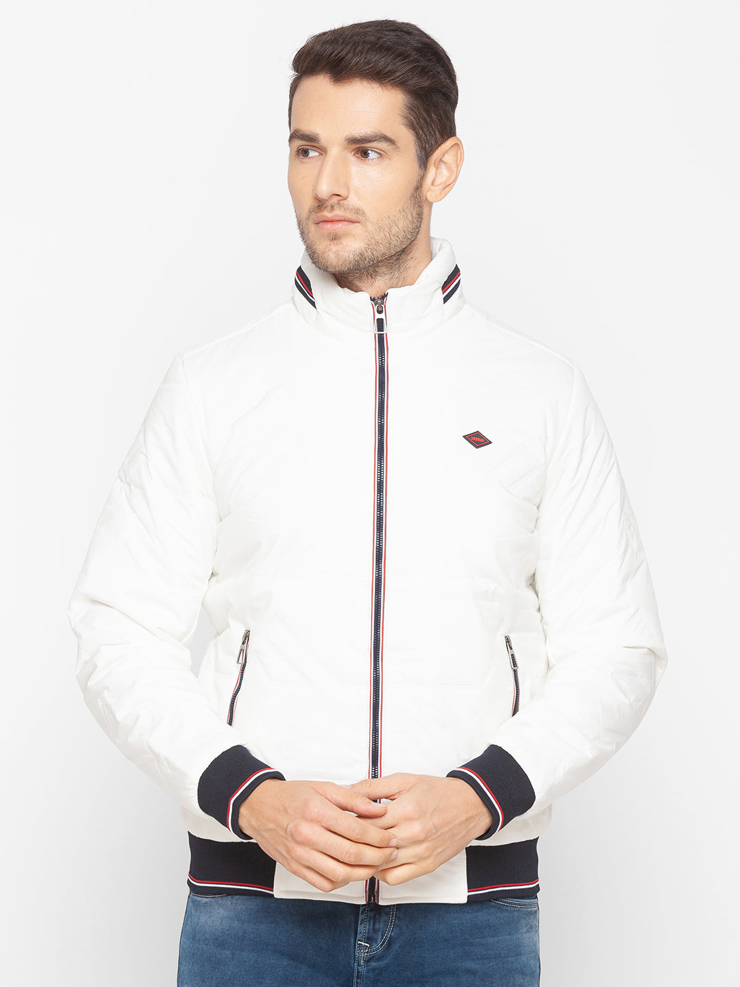 Spykar White Polyester Men Jacket