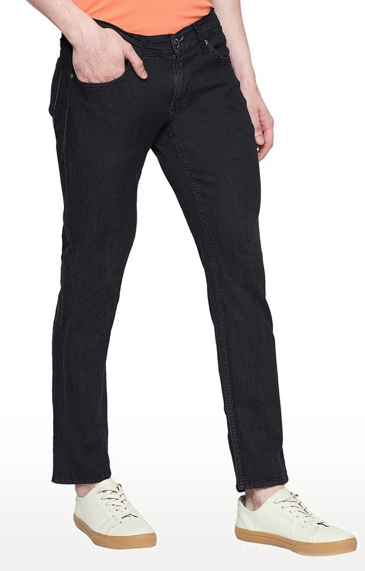 Spykar Men Black Cotton Super Slim Fit Tapered Length Jeans (Super Skinny)