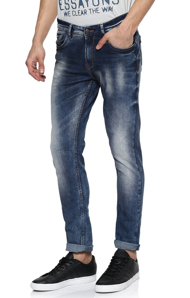 Spykar Men Blue Cotton Slim Fit Narrow Length Jeans (Ynr)