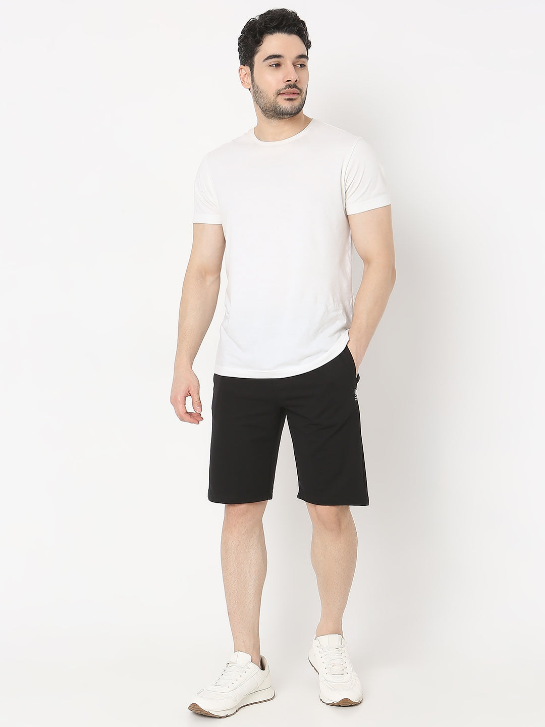 Underjeans by Spykar Men Premium Knitted Black Shorts