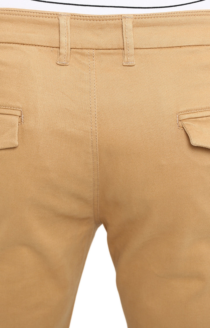 Spykar Men Brown Cotton Slim Fit Casual Trousers