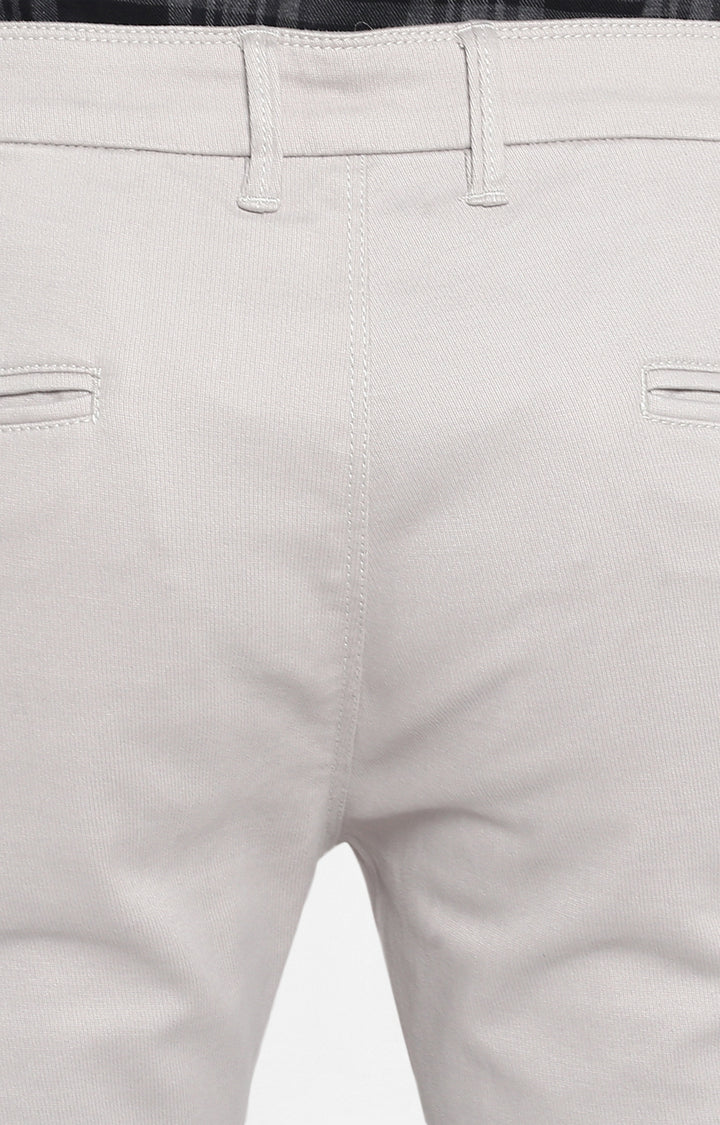 Spykar Silver Grey Cotton Men Trousers