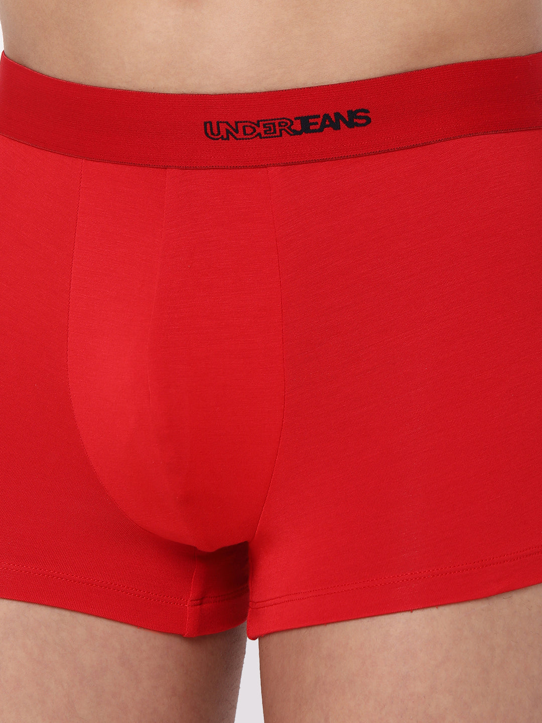 Men Premium Micromodal Red Trunk - Underjeans By Spykar
