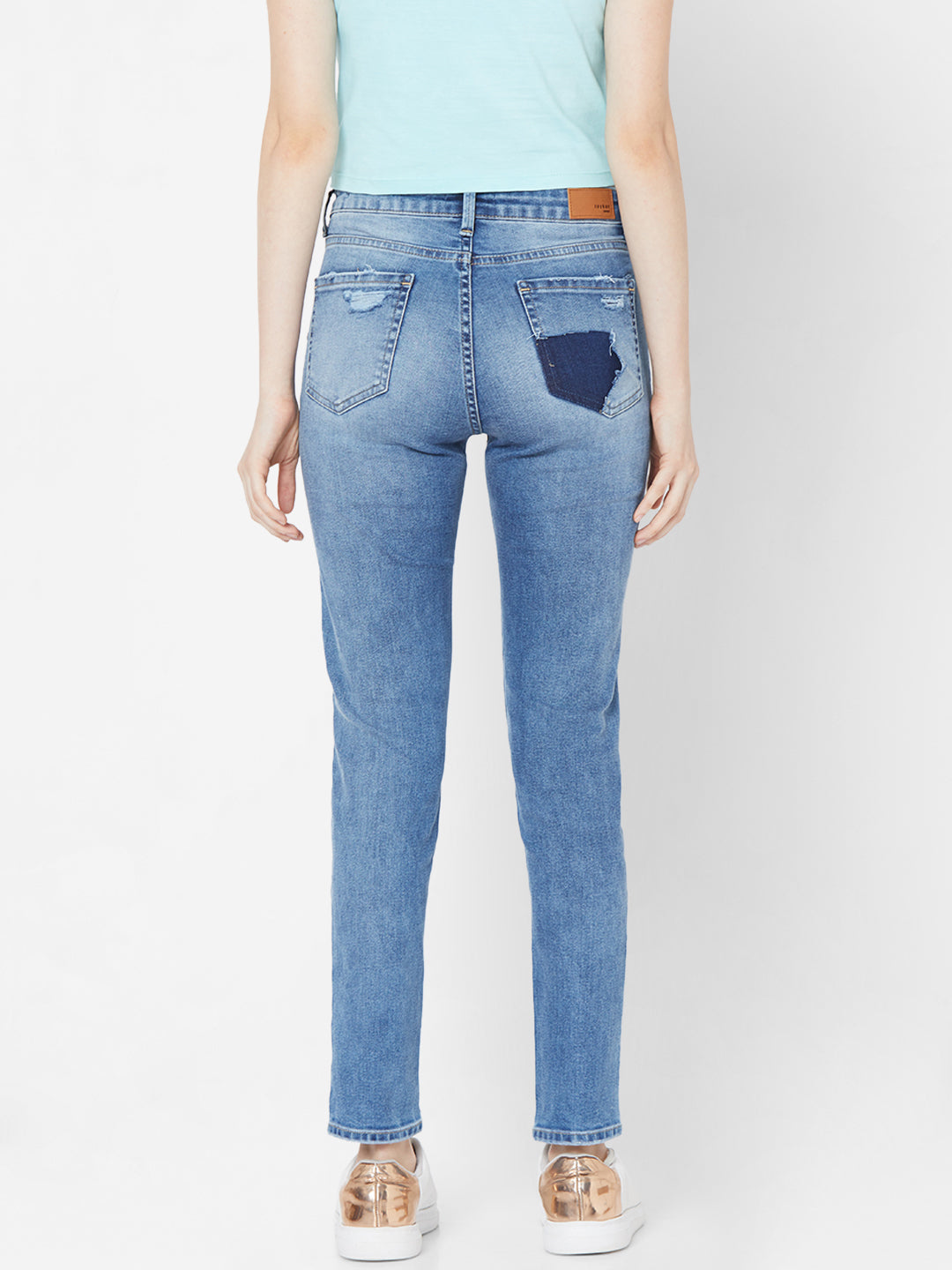 Spykar Women Lt Blue Solid Skinny Mid-Rise Jeans (Adora)