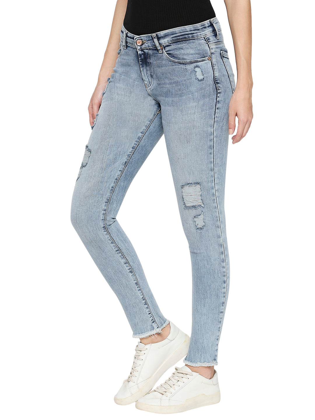 Spykar Women Blue Cotton Jeans