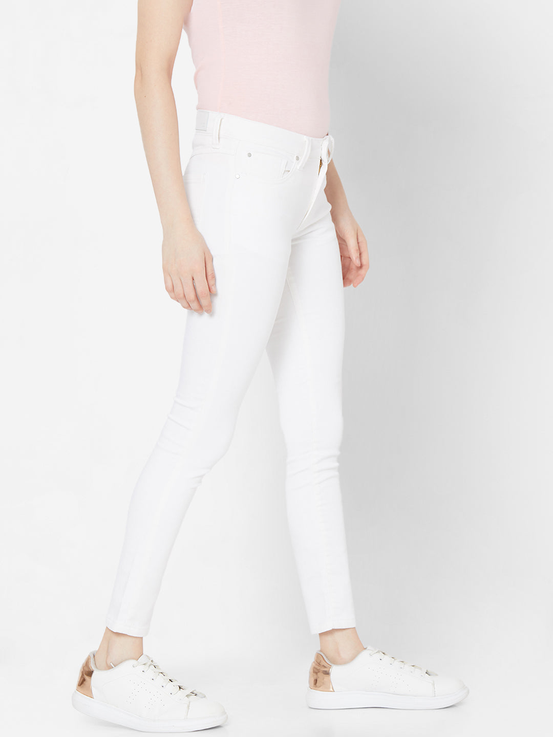 Spykar White Lycra Super Skinny Regular Length Jeans For Women (Alicia)