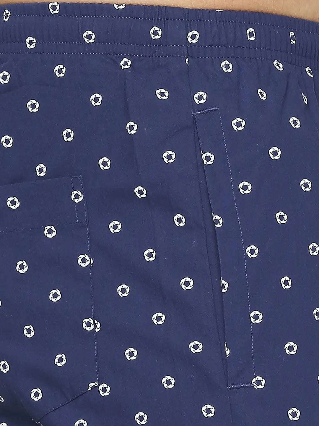 Men Premium Cotton Printed Navy Pyjama- Underjeans By Spykar