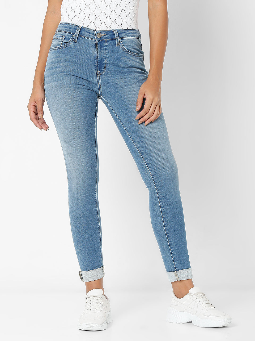 Spykar Blue Slim Fit Jeans For Women (Adora)