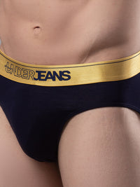 Underjeans By Spykar Men Premium Cotton Blend Navy Brief