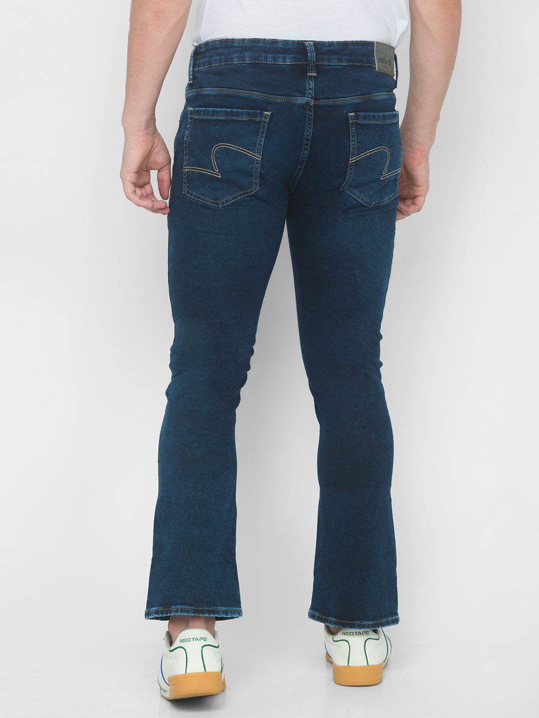 Spykar Men Dark Blue Cotton Bootcut Fit Regular Length Jeans (Rafter)