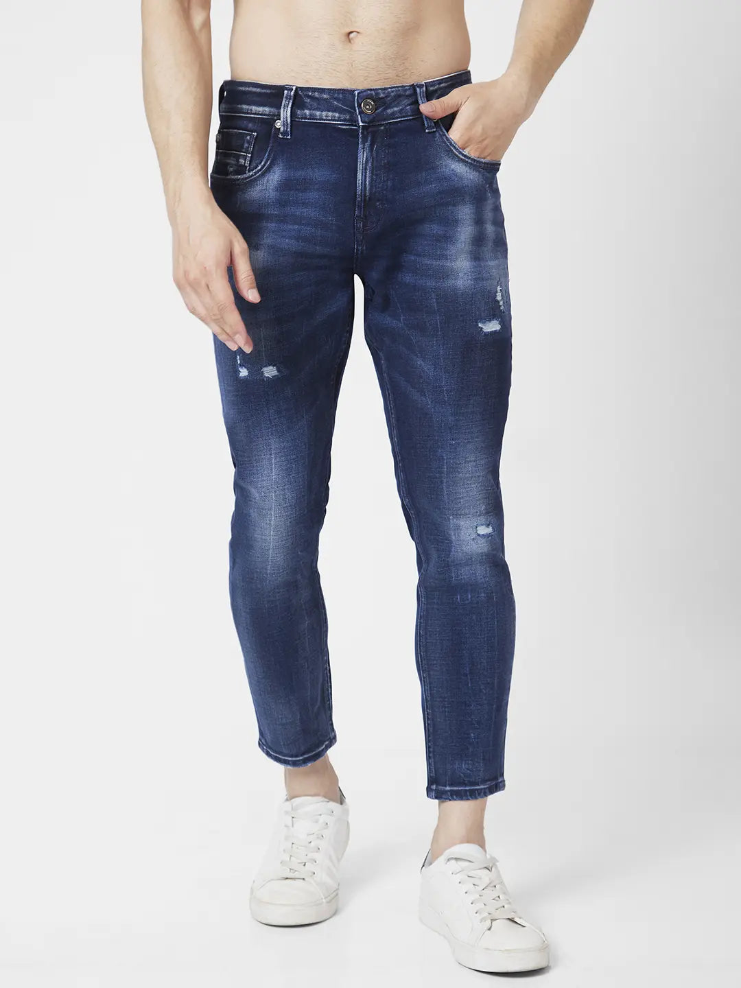 Spykar Light Blue Cotton Regular Fit Narrow Length Jeans For Men (Rover) -  ro02bb09ltblue