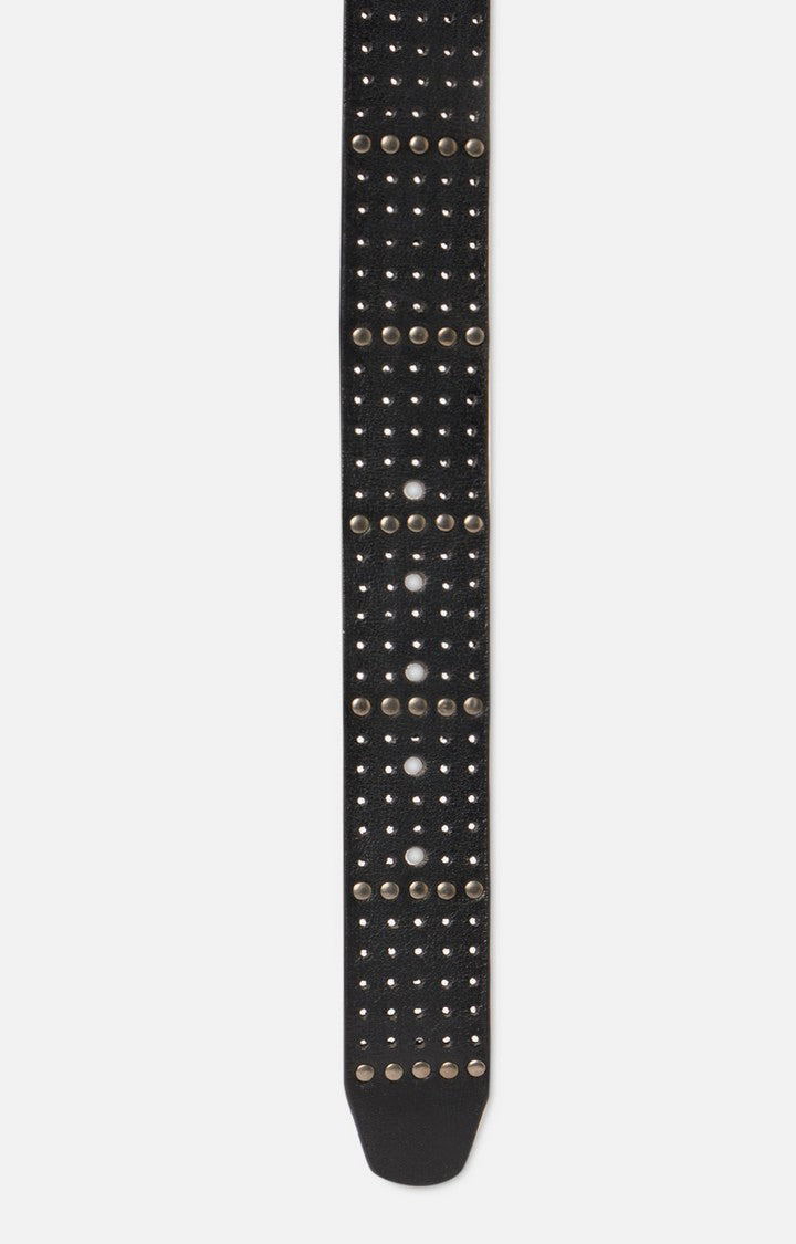 Spykar Men Black Genuine Leather Belt