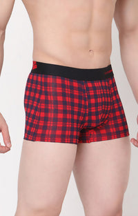 Blue-Check Cotton Trunk For Men Premium- Underjeans By Spykar