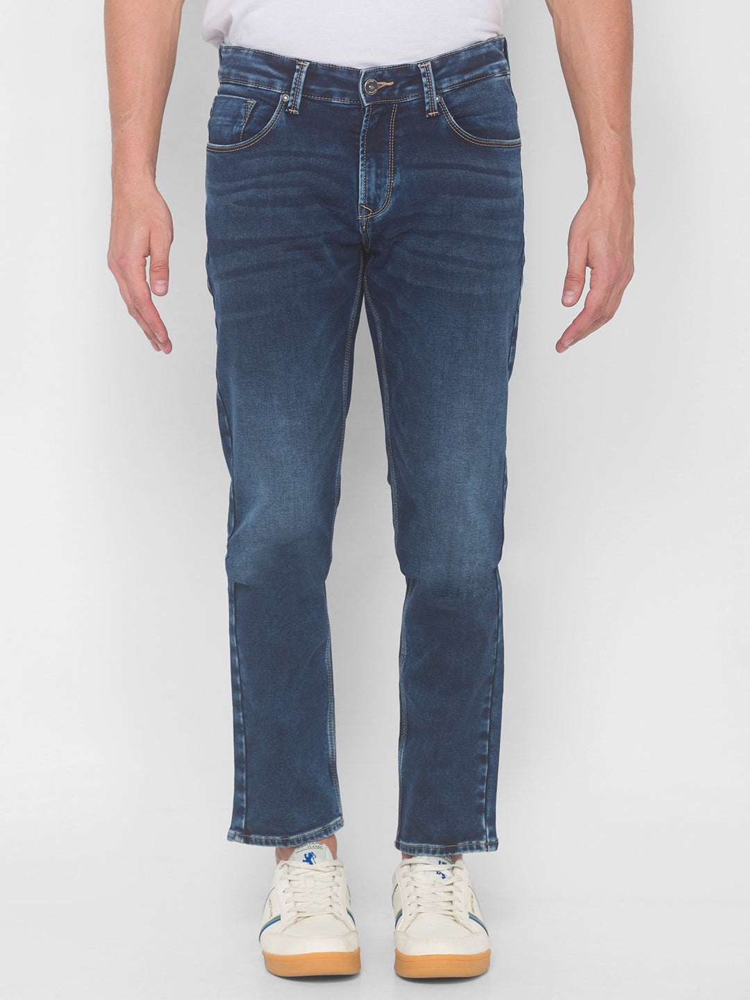 Spykar Men Blue Cotton Slim Fit Tapered Length Jeans (Kano)