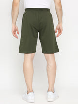 Men Premium Olive Cotton Blend Shorts - Underjeans By Spykar