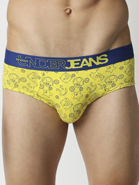 Men Premium Assorted Cotton Blend Printed Brief - Pack Of 3- Underjeans By Spykar