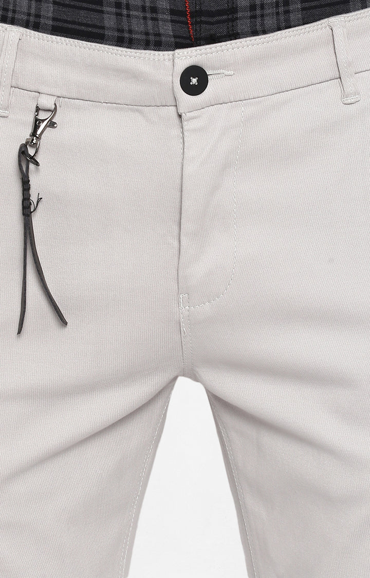 Spykar Silver Grey Cotton Men Trousers