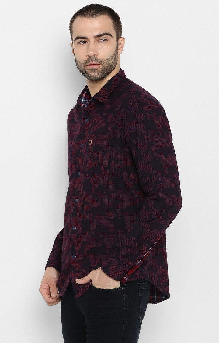 Spykar Men Red Checked Slim Fit Casual Shirt