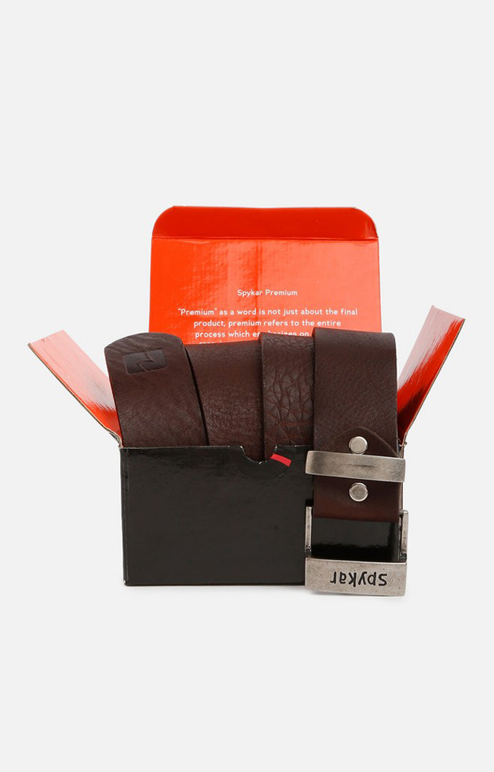 Spykar Men Leather Brown Belt