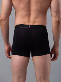 Men Premium Black Cotton Blend Trunk - Underjeans By Spykar