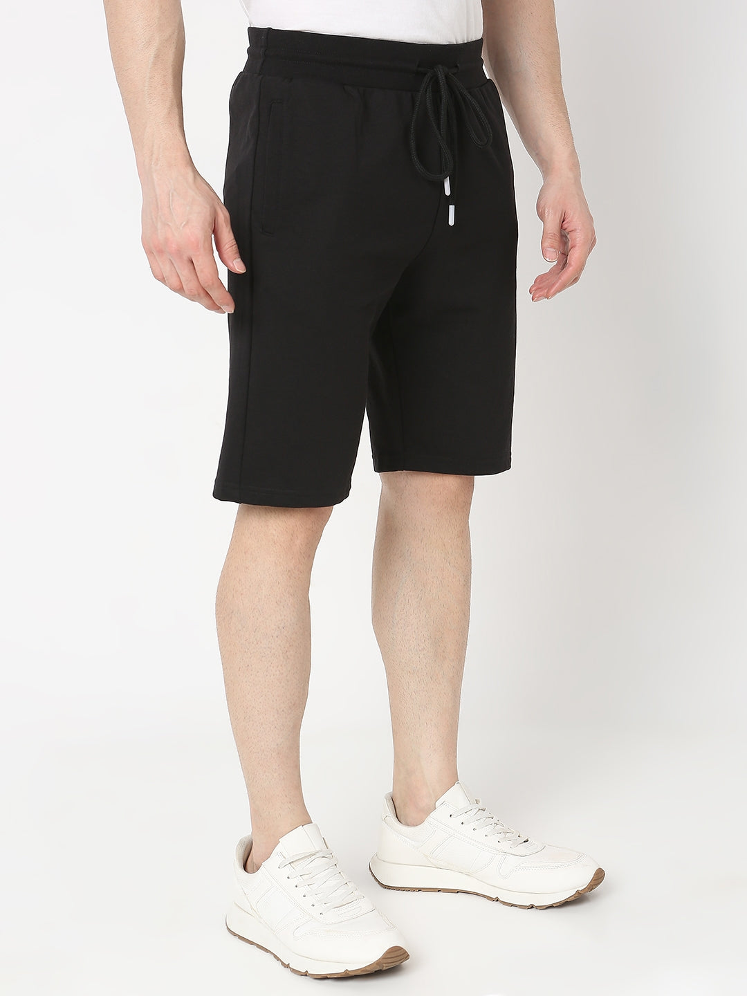 Underjeans by Spykar Men Premium Knitted Black Shorts