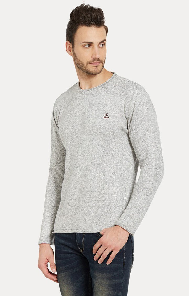 Spykar Men Grey Cotton Round Neck Plain T-Shirt