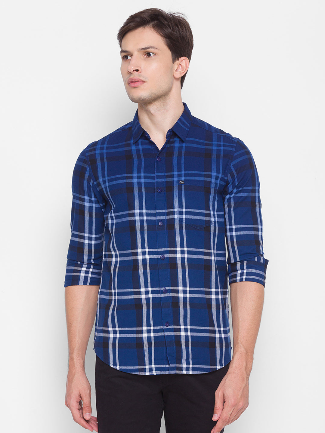 Spykar Blue Cotton Men Shirt