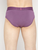 Underjeans By Spykar Men Premium Dull Purple Cotton Blend Brief