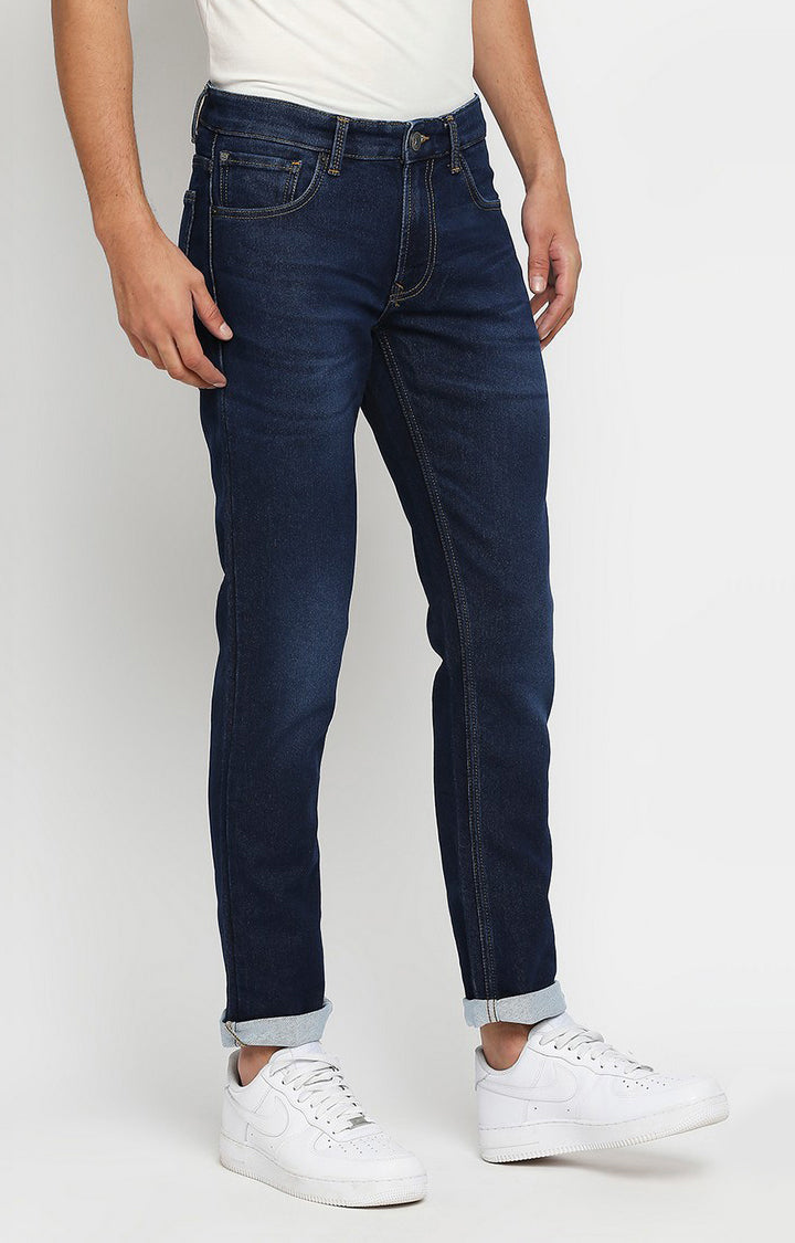 Spykar Men Blue Regular Fit Narrow Length Jeans (Rover)