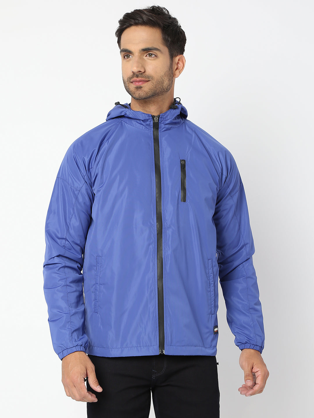 Spykar Men Royal Blue Nylon Regular Fit Jacket