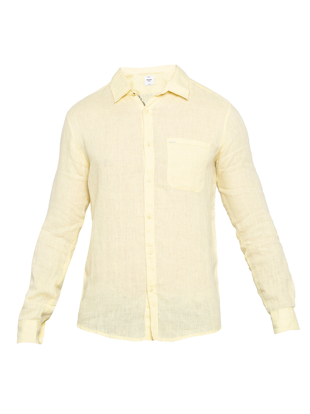 Spykar Men Yellow Solid Slim Fit Casual Shirt