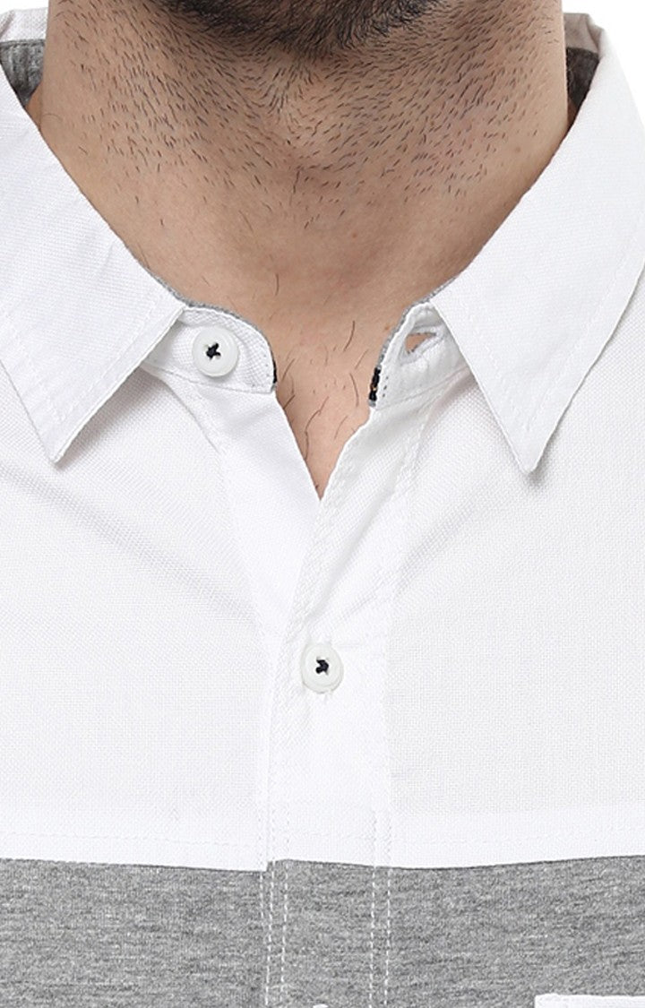 Spykar Men'S White Cotton Solid Casual Shirts