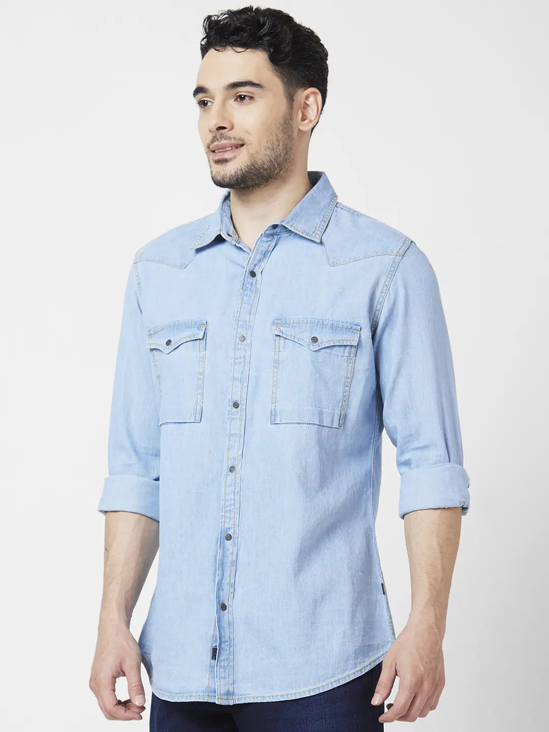 Spykar 2025 blue shirt