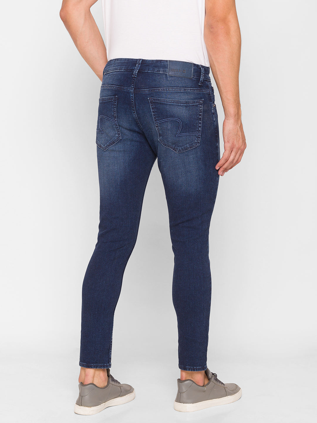 Spykar Men Blue Cotton Slim Fit Tapered Length Jeans (Kano)