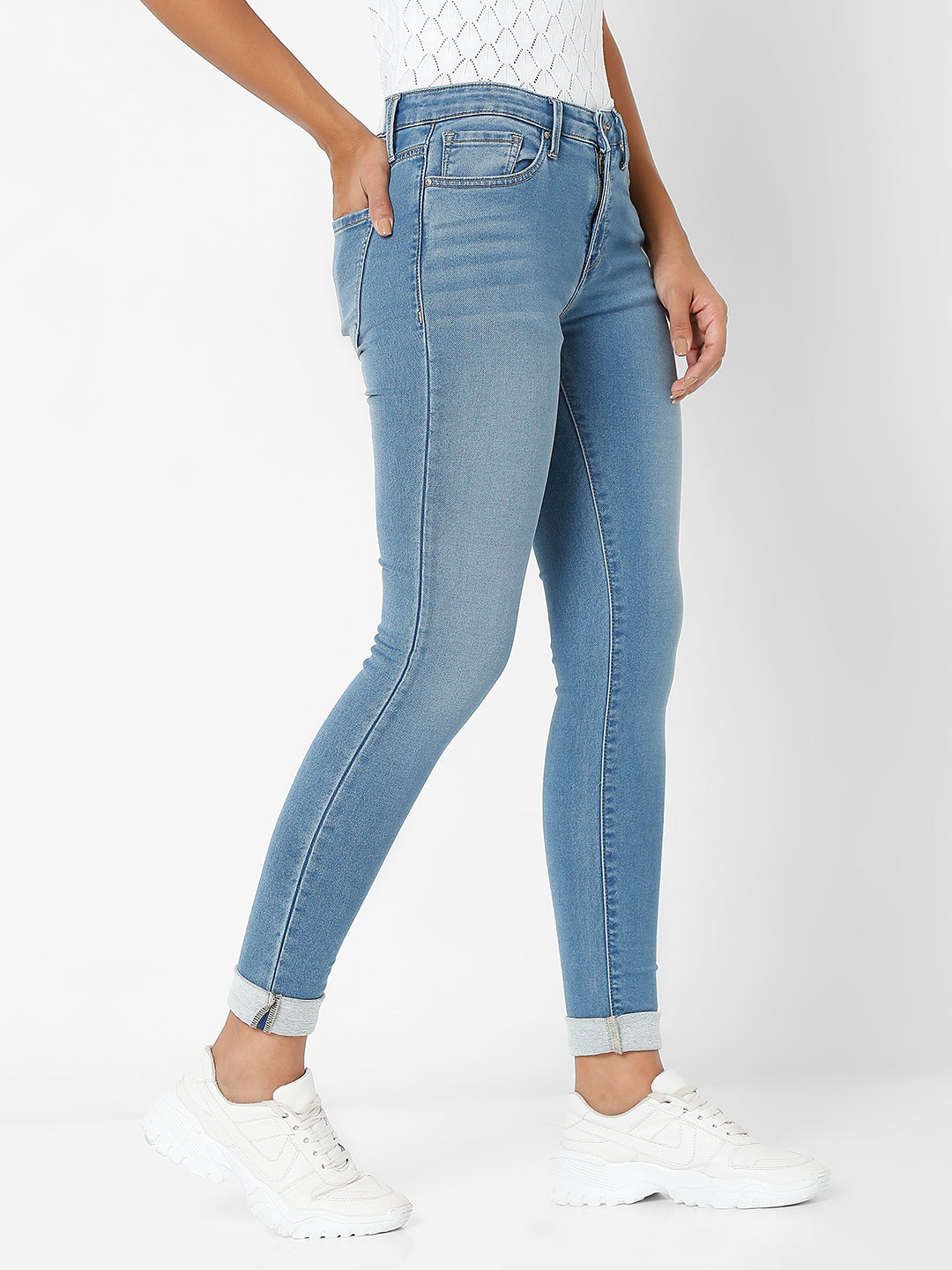 Spykar Blue Slim Fit Jeans For Women (Adora)