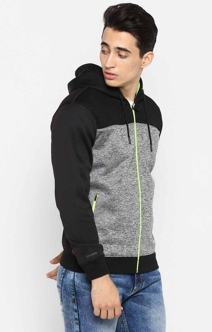 Spykar Black Polyester Sweatshirt For Men