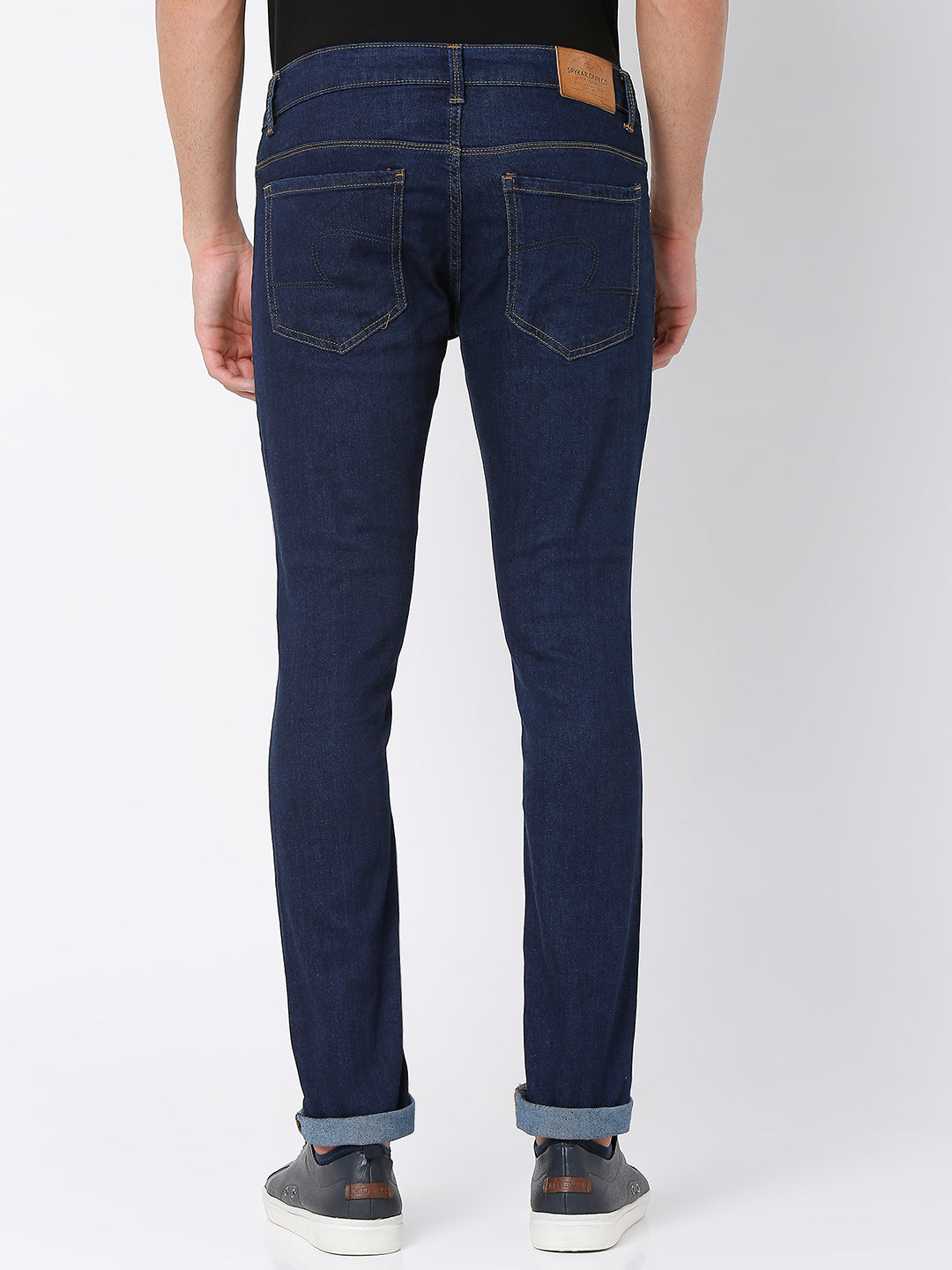Spykar Raw Blue Cotton Slim Fit Narrow Length Jeans For Men (Skinny)