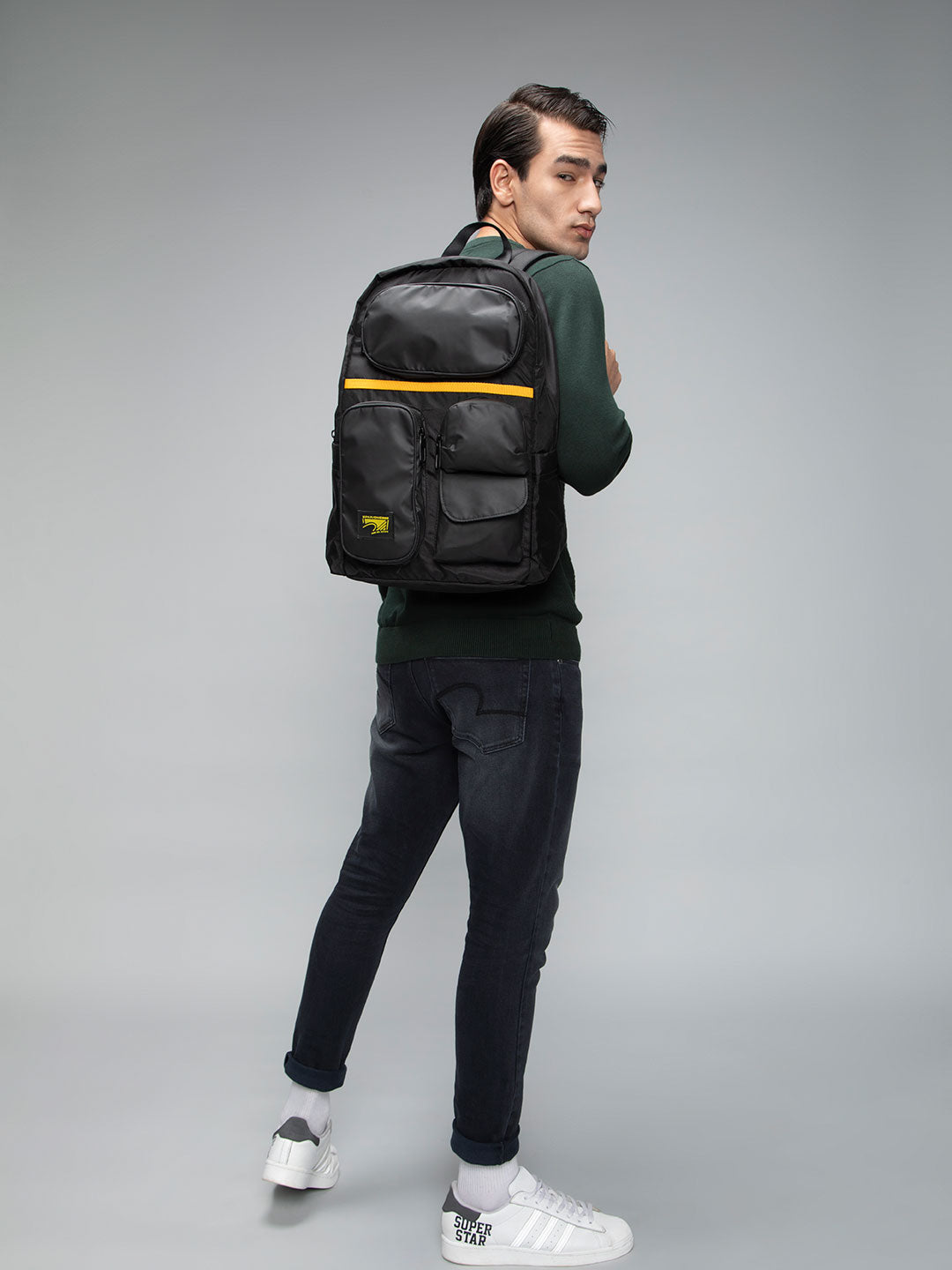 Spykar Black Casual Traveler Backpacks