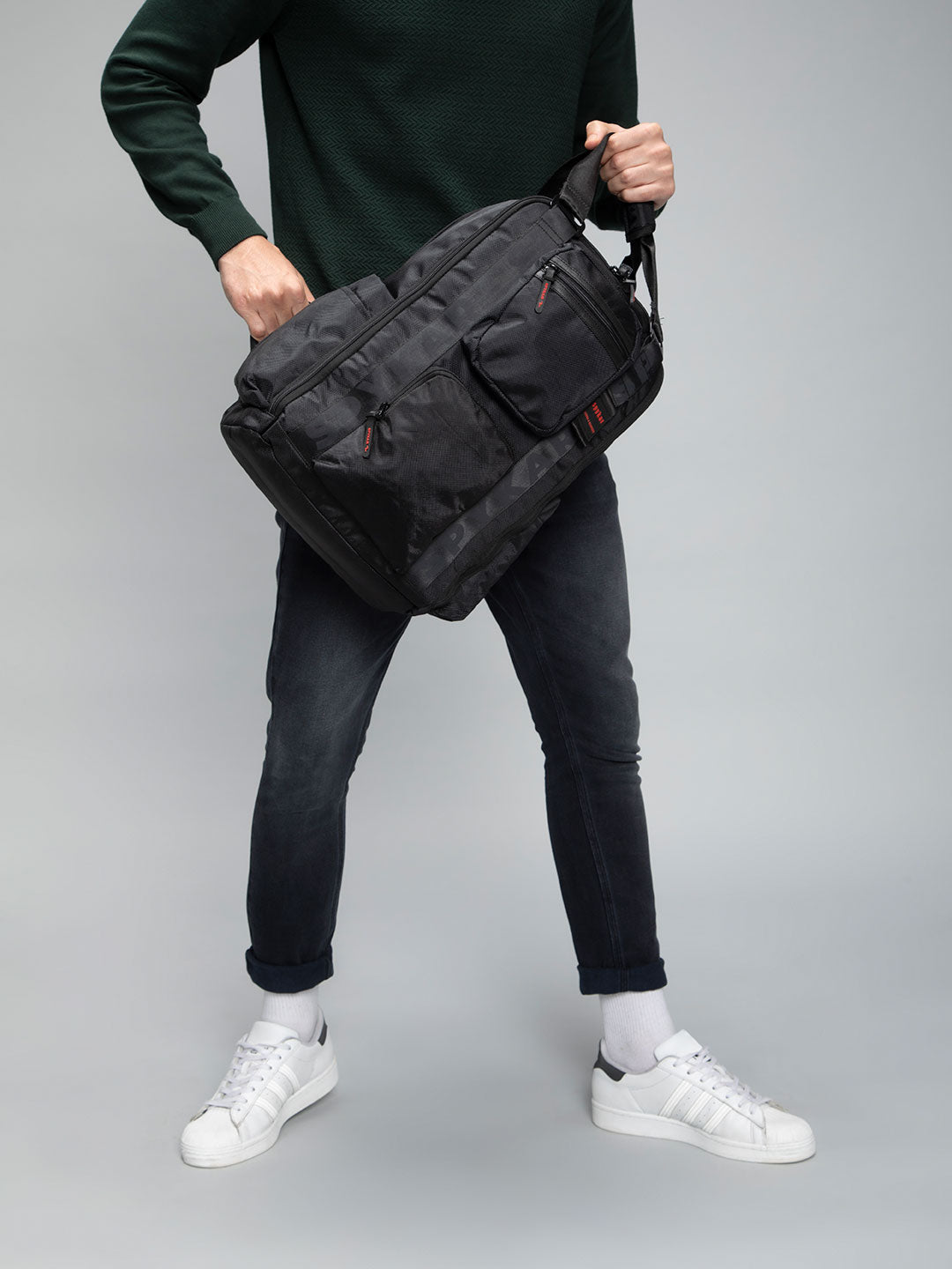 Spykar Black Casual Traveler Backpacks