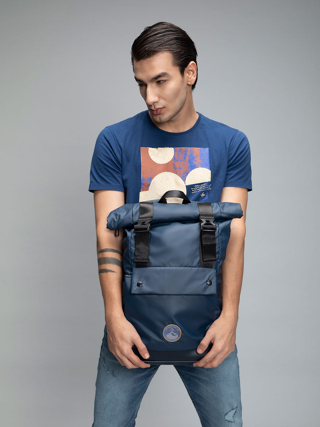 Spykar Navy Casual Traveler Backpacks