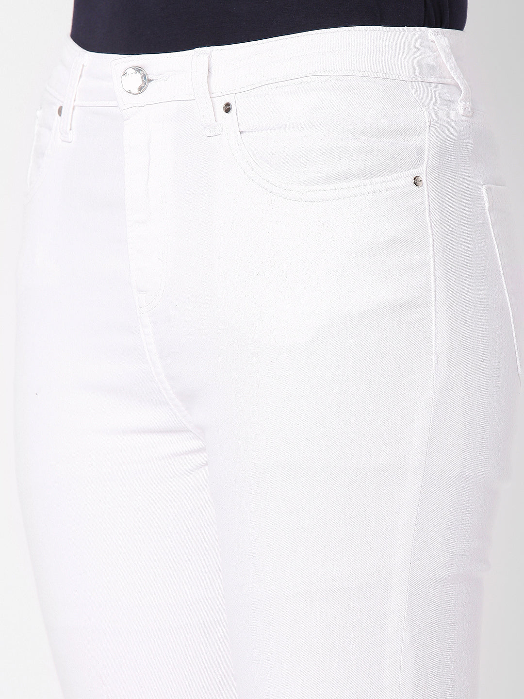 Spykar Women White Cotton Super Skinny Fit Ankle Length Jeans (Alexa)