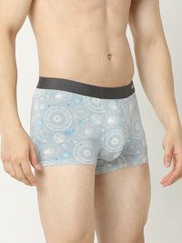 Underjeans By Spykar Men Super Premium Printed Bonded Elastic Grey Trunk