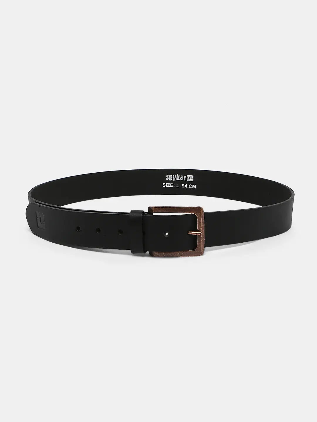 Spykar Black Leather Belt & Wallet Combo