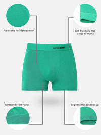Men Premium Micromodal Green Trunk - Underjeans By Spykar