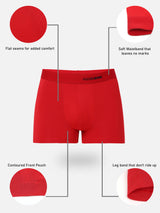 Men Premium Micromodal Red Trunk - Underjeans By Spykar
